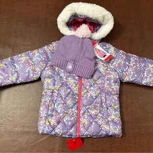 Snozu Purple Kids Puffer Jacket with Hat